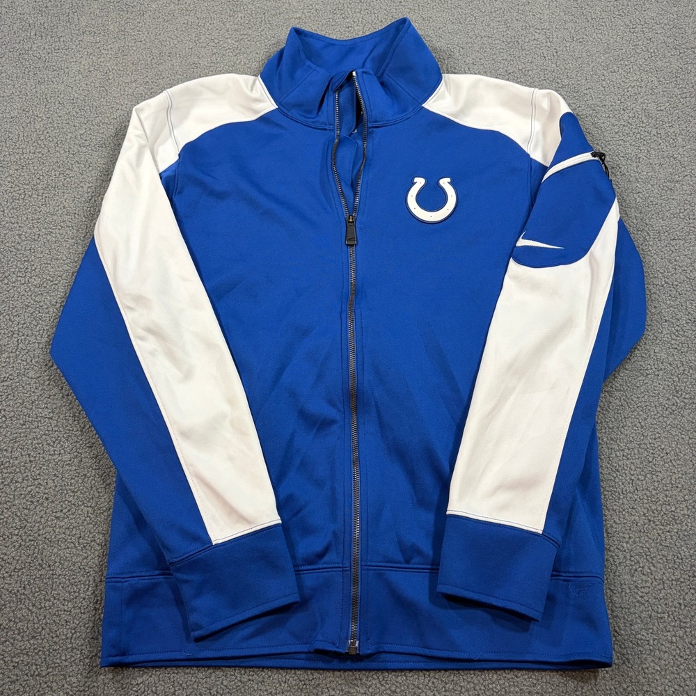 Nike Jacket Mens M Blue Indianapolis Colts NFL Onfield Apparel 538105-431 Zip Up